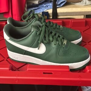 Nike Green and White Sneakers Air Force 1 Classic